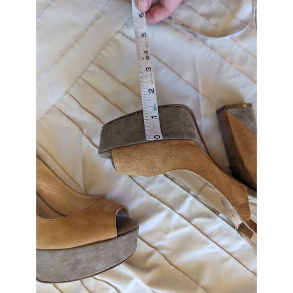 Giampaolo viozzi suede color block platform peeptoe slingbacks sz 36 - Picture 6 of 7